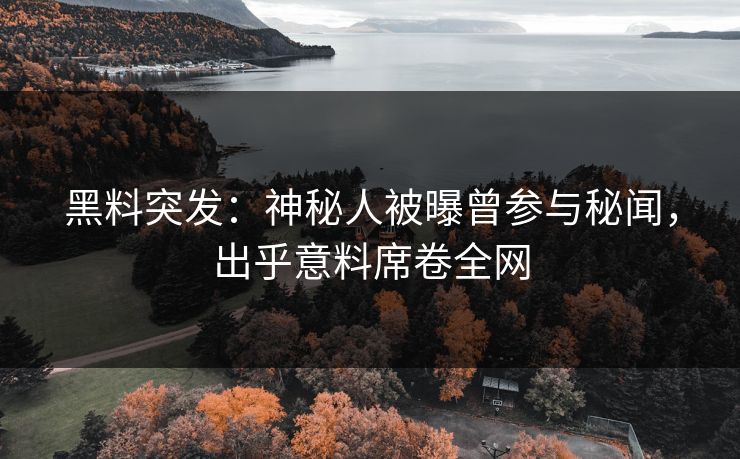 黑料突发：神秘人被曝曾参与秘闻，出乎意料席卷全网