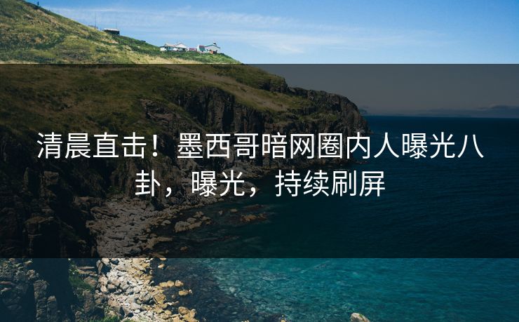 清晨直击！墨西哥暗网圈内人曝光八卦，曝光，持续刷屏