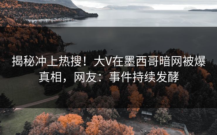 揭秘冲上热搜！大V在墨西哥暗网被爆真相，网友：事件持续发酵